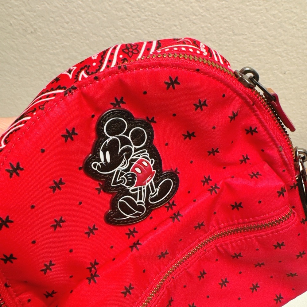Coach Red Mickey Mouse Backpack - Picture 5 of 9